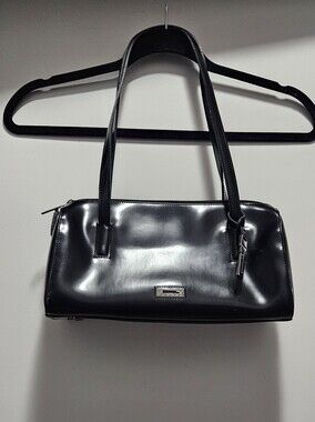 GUESS Black Patent Shoulder Tote